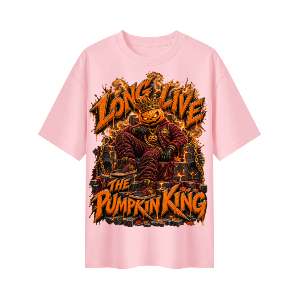 Halloween Pumpkin King Oversized Graphic T-Shirt - Long Live the Pumpkin King - Unisex