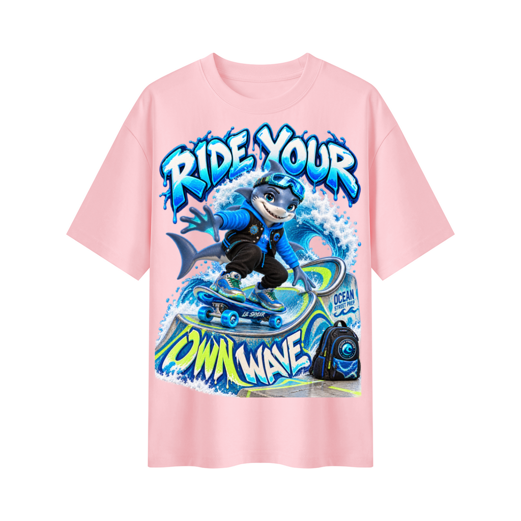 Ocean Street Prep™ Lil Shyler Ride Your Own Wave Oversized Graphic T-Shirt - Unisex