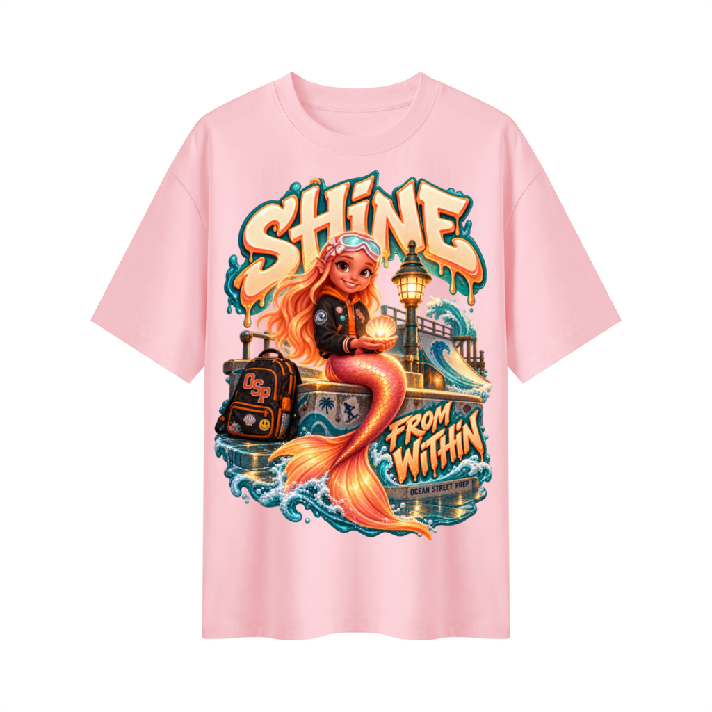 Ocean Street Prep™ Lil Pearl Shine From Within Oversized Graphic T-Shirt - Unisex