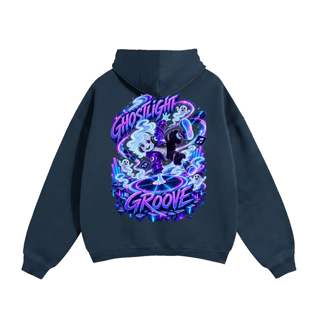Halloween Ghost DJ Front & Back Graphic Hoodie - Drop That Ghostly Beat - Unisex