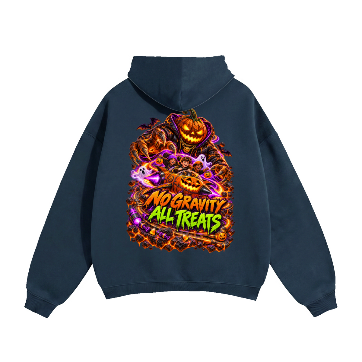 Halloween Galaxy of Treats Front & Back Graphic Hoodie - No Gravity All Treats - Unisex