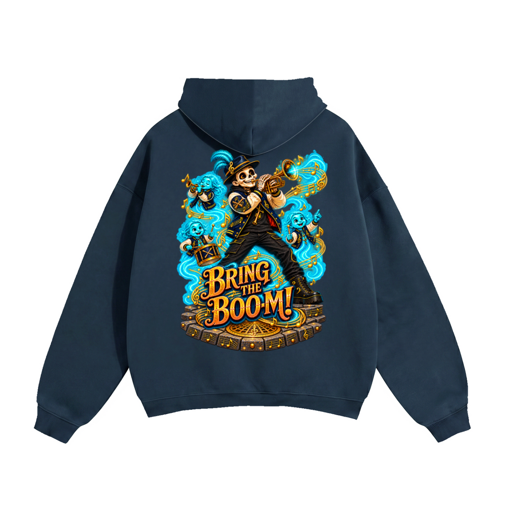 Halloween Brass, Boos & Good Vibes Front & Back Graphic Hoodie - Bring the Boom - Unisex