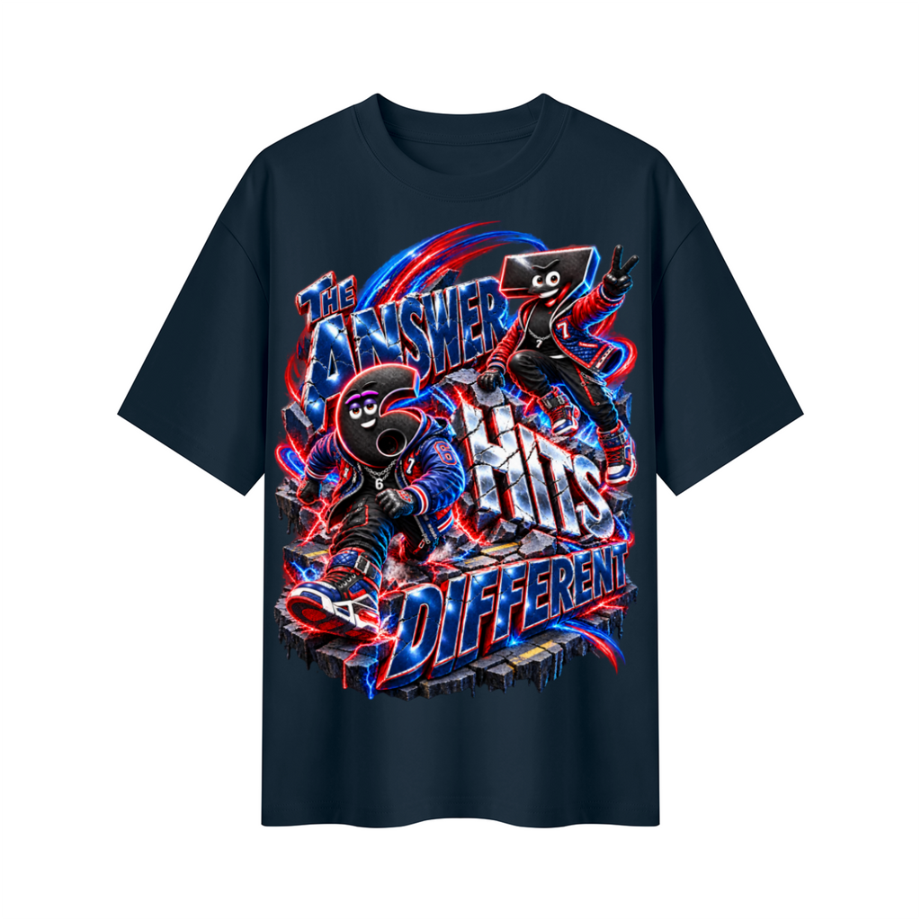6-7 Street Mode™ The Answer Hits Different Oversized Graphic T-Shirt - Unisex