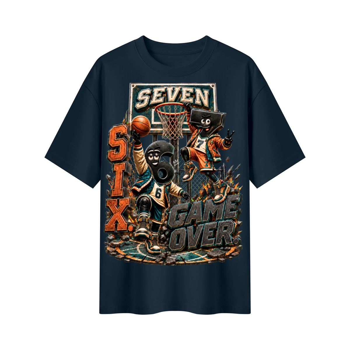 6-7 Street Mode™ Six Seven Game Over Oversized Graphic T-Shirt - Unisex