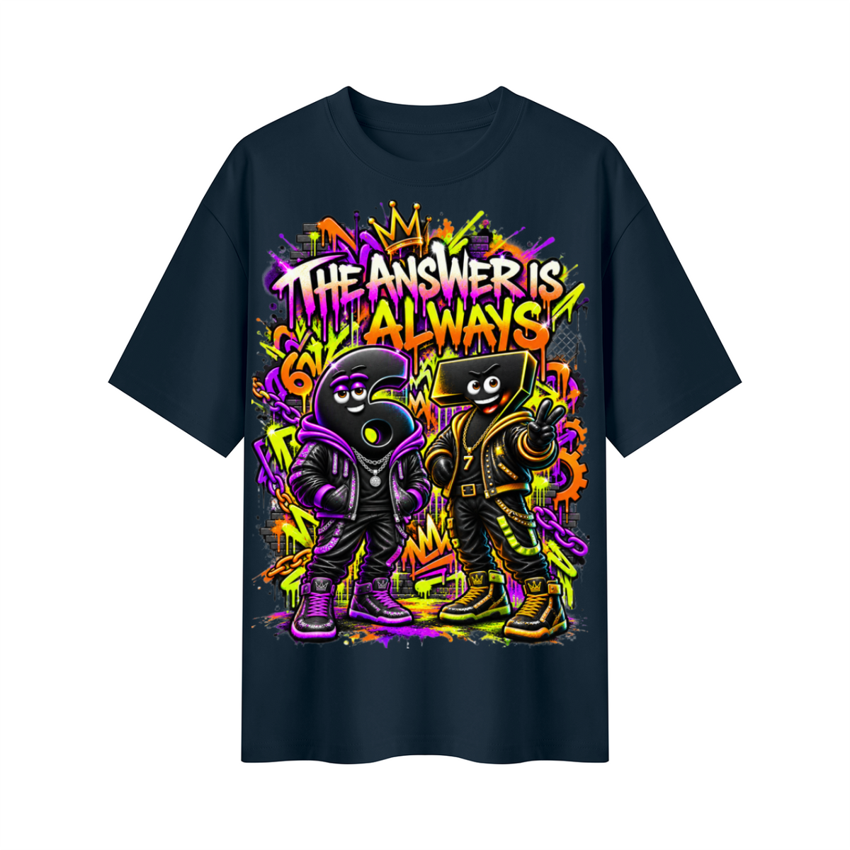 6-7 Street Mode™ Oversized Graphic T-Shirt - The Answer Is Always 6-7 - Unisex