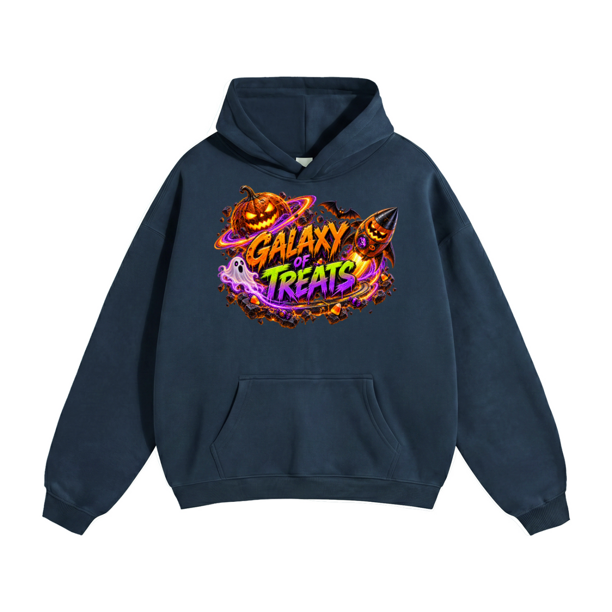 Halloween Galaxy of Treats Front & Back Graphic Hoodie - No Gravity All Treats - Unisex