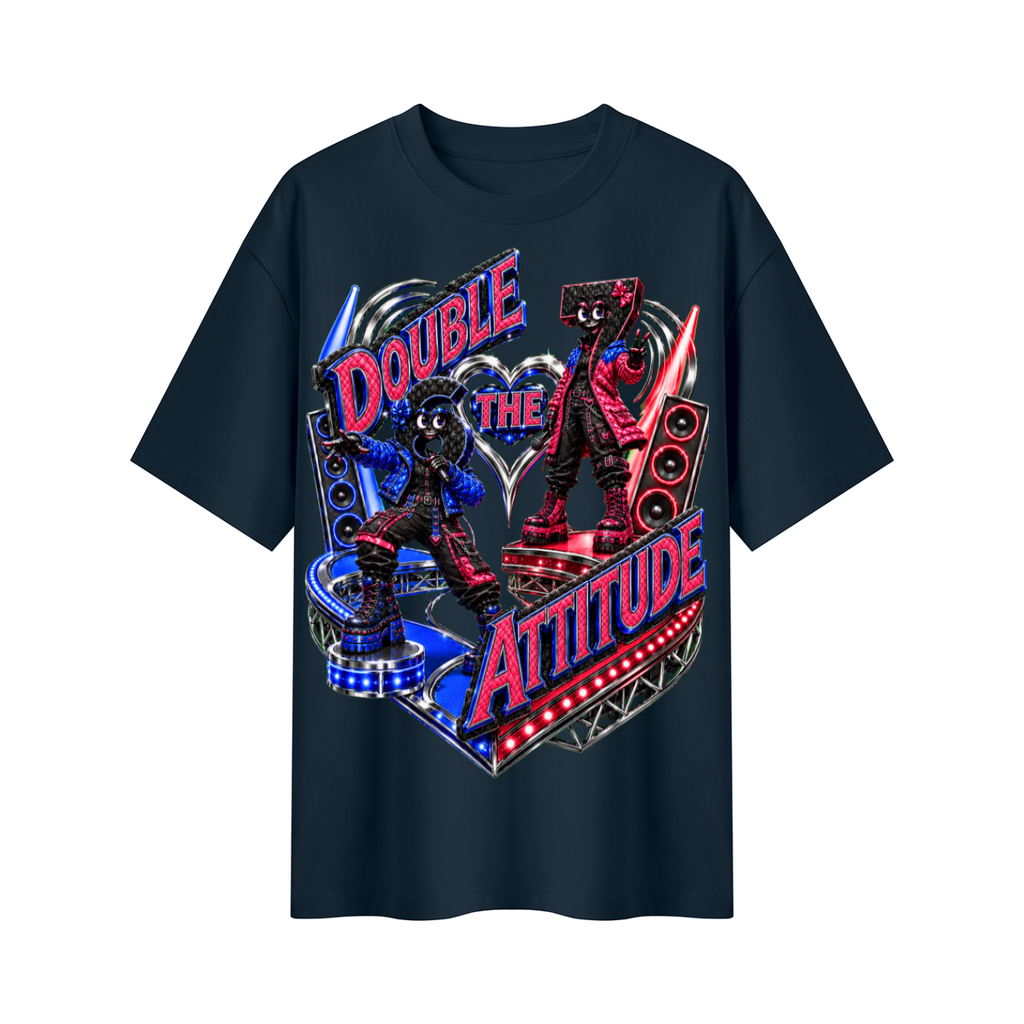 6-7 Street Mode™ Double the Attitude Oversized Graphic T-Shirt - Unisex