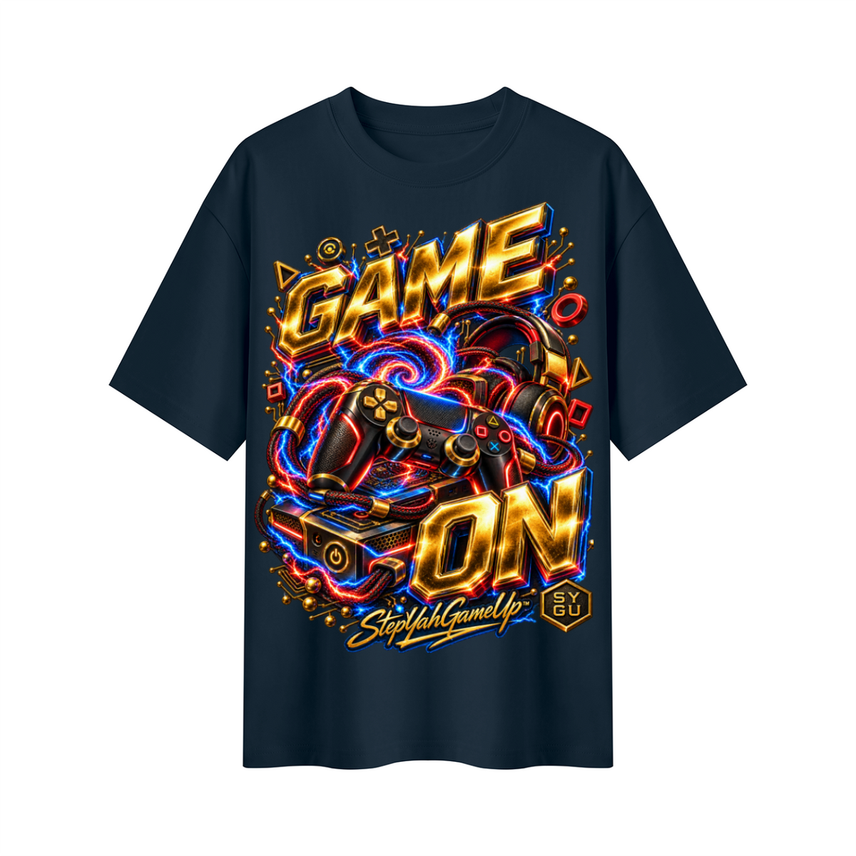 StepYahGameUp™ Game On Oversized Graphic T-Shirt - Unisex