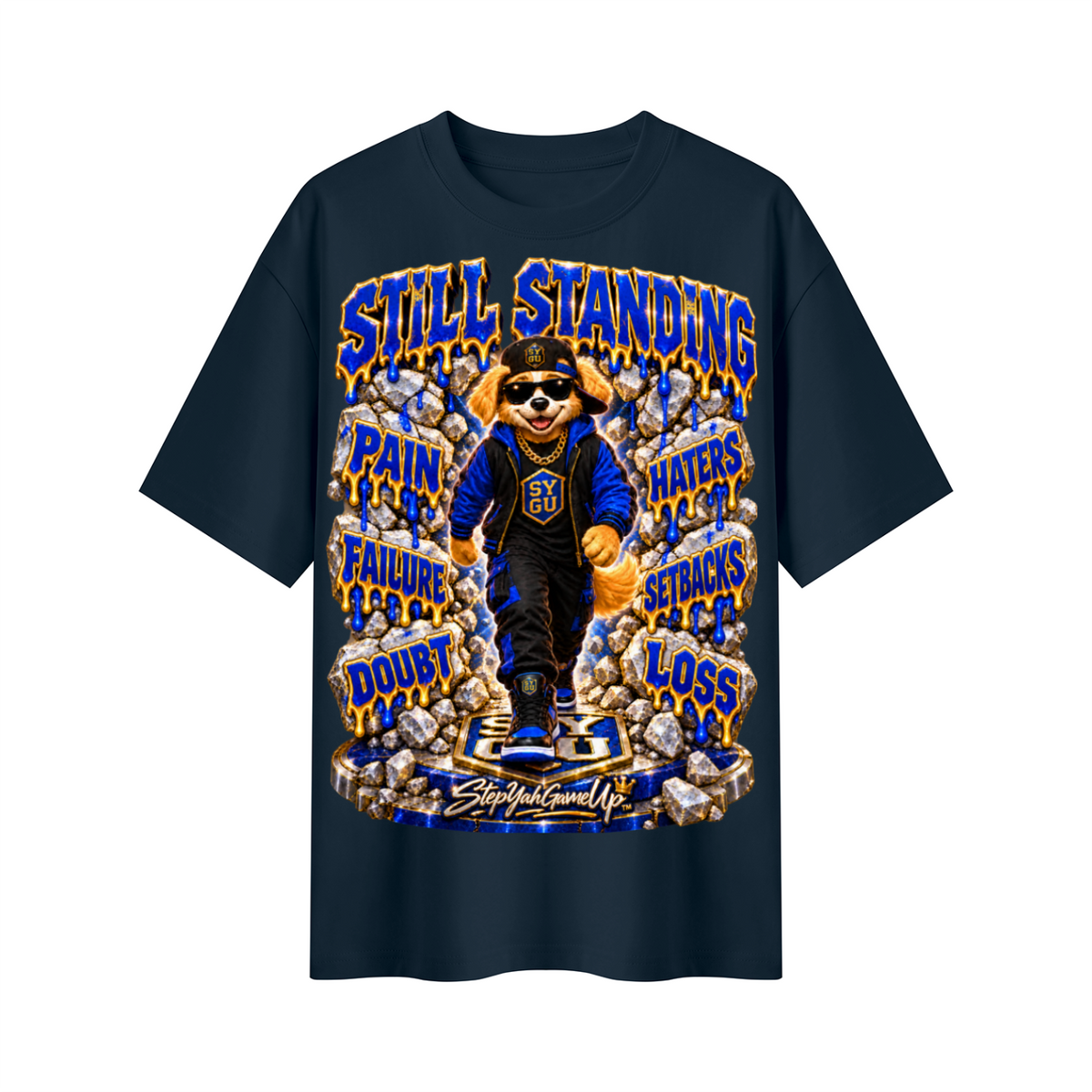 StepYahGameUp™ Still Standing Oversized Graphic T-Shirt - Unisex