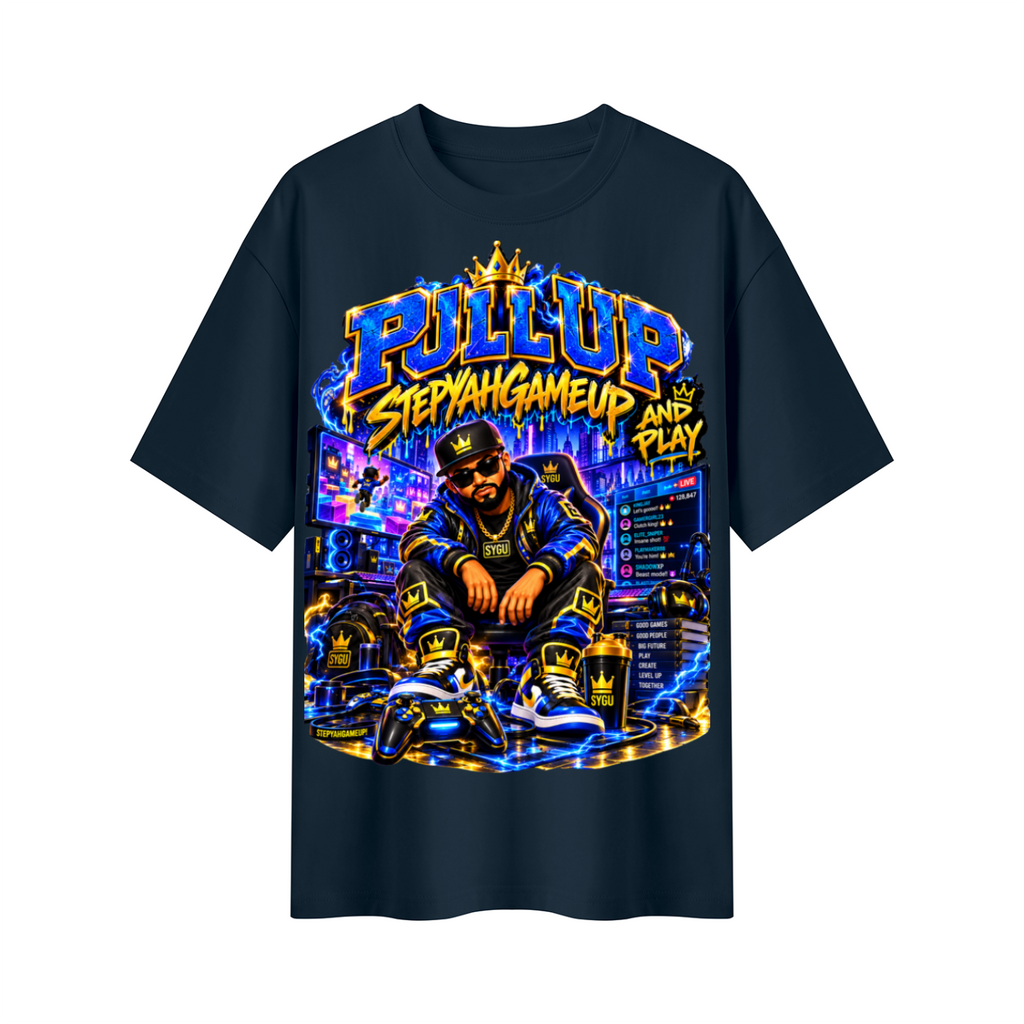 StepYahGameUp™ Pull Up and Play Oversized Graphic T-Shirt - Unisex