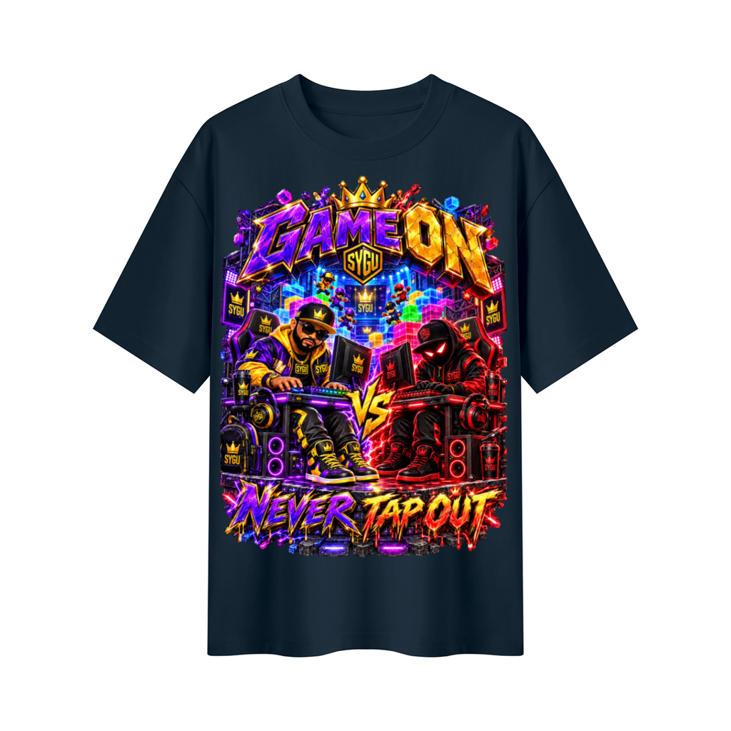 StepYahGameUp™ Game On Never Tap Out Oversized Graphic T-Shirt - Unisex