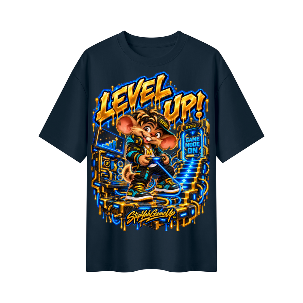 StepYahGameUp™ Level Up! Oversized Graphic T-Shirt - Unisex