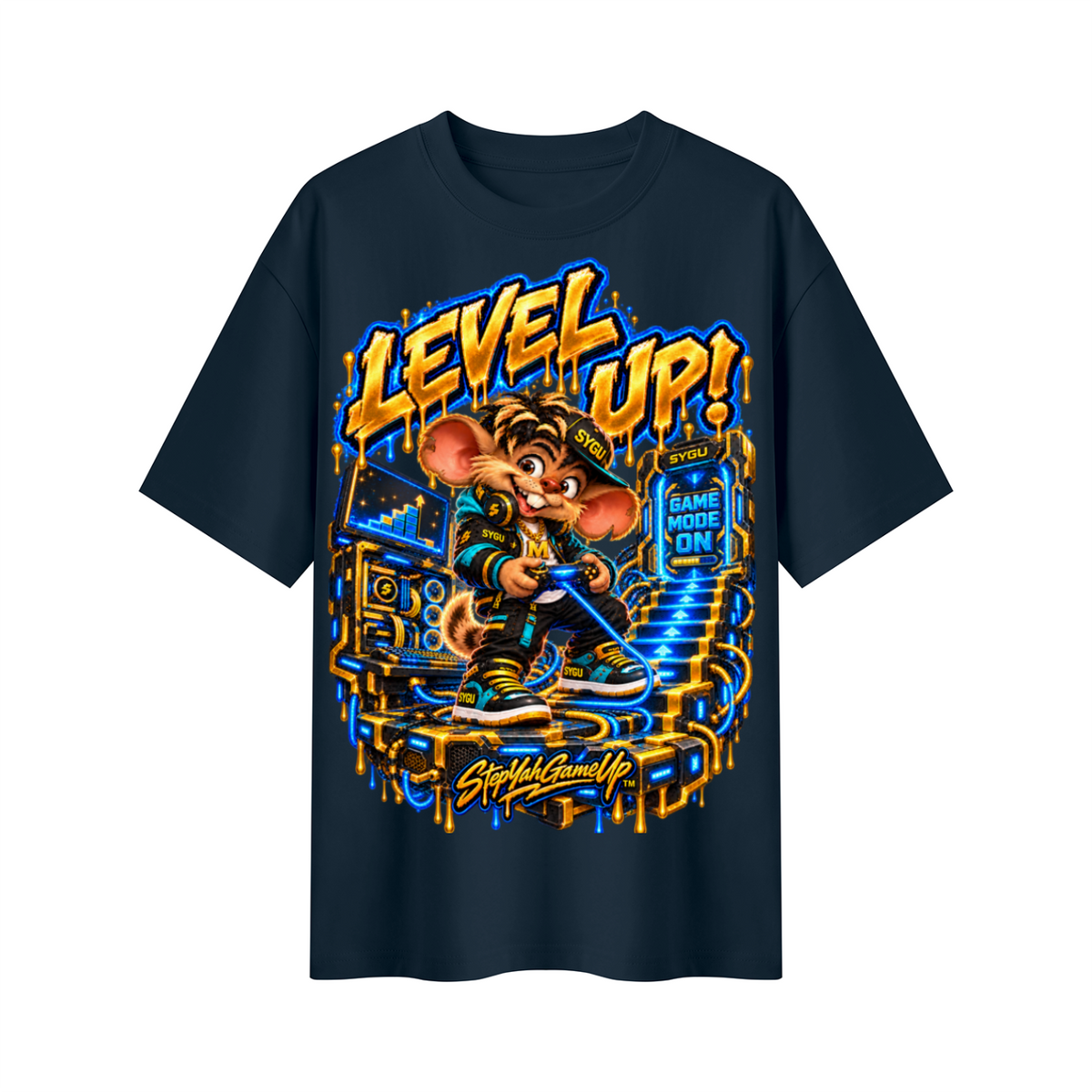 StepYahGameUp™ Level Up! Oversized Graphic T-Shirt - Unisex