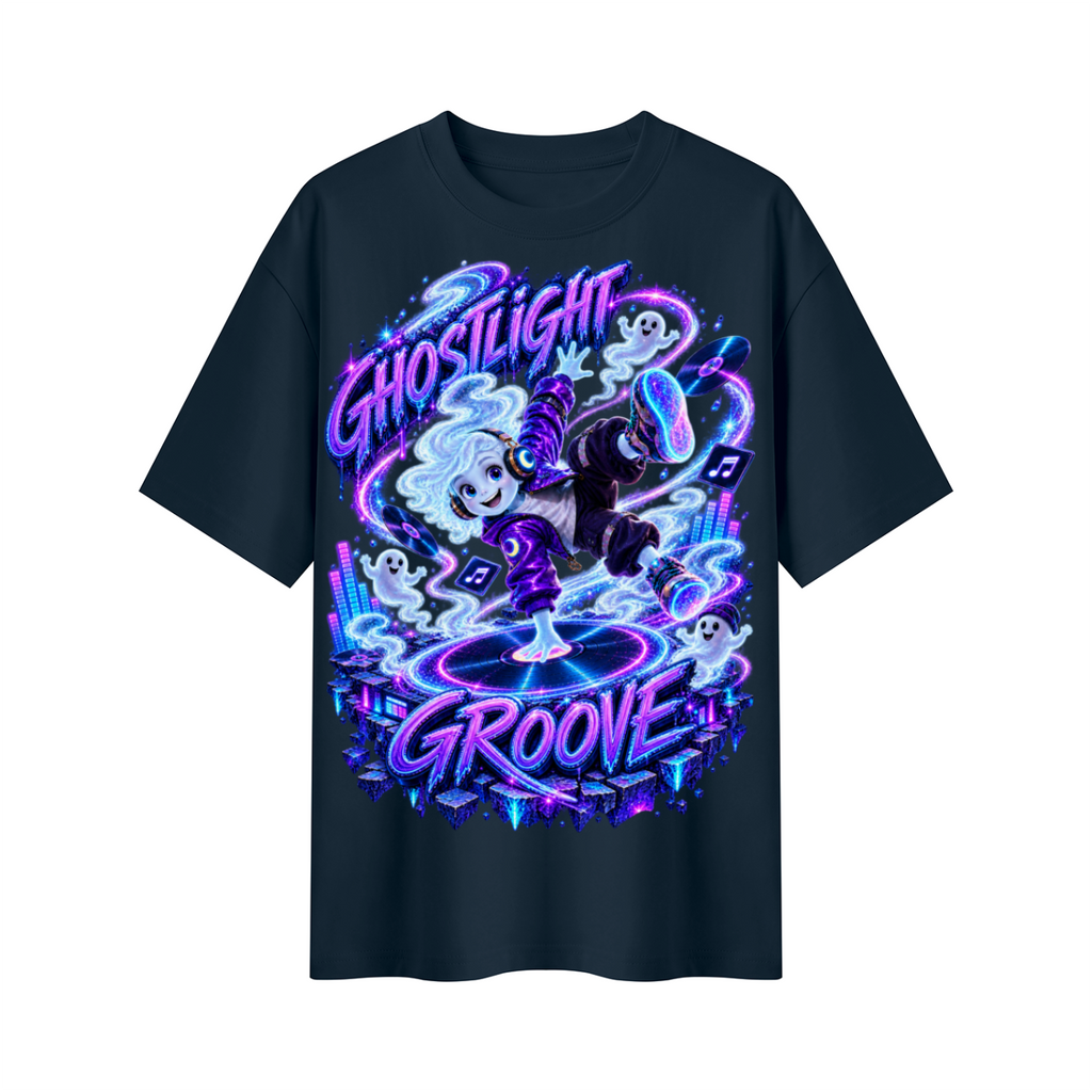 Halloween Ghostlight Groove Ghost DJ Oversized Graphic T-Shirt - Unisex