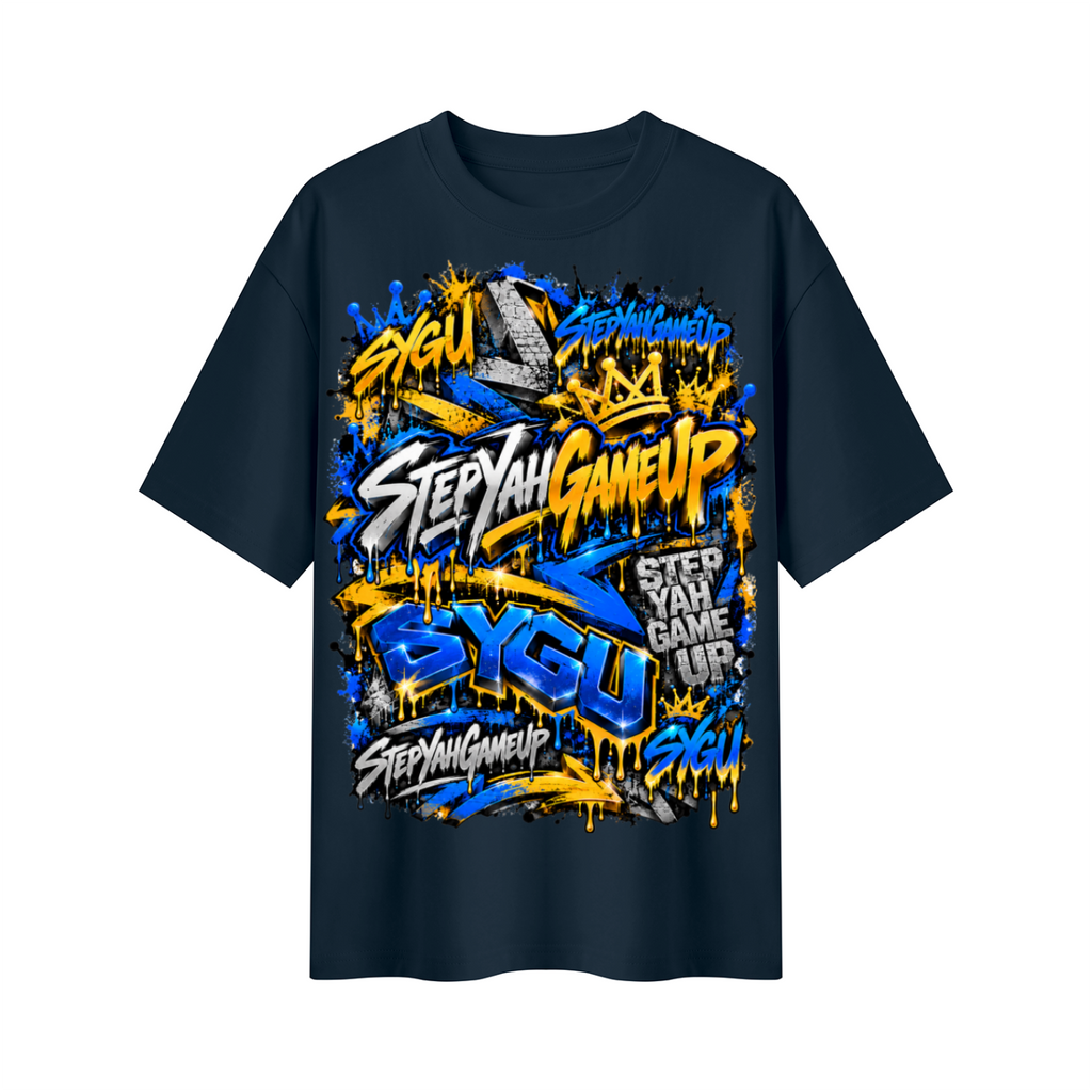 StepYahGameUp™ Graffiti Logo Oversized Graphic T-Shirt - Unisex