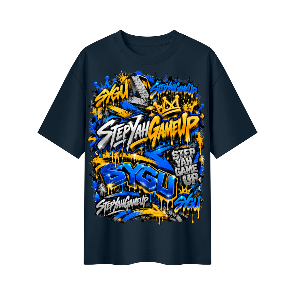 StepYahGameUp™ Graffiti Logo Oversized Graphic T-Shirt - Unisex