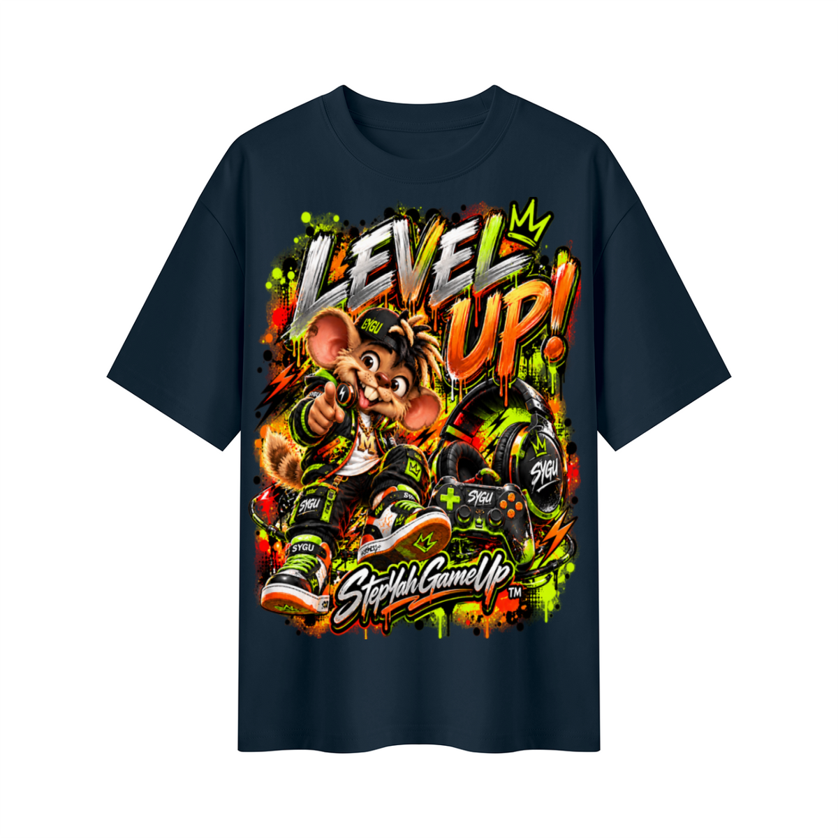StepYahGameUp™ Level Up! Oversized Graphic T-Shirt - Unisex