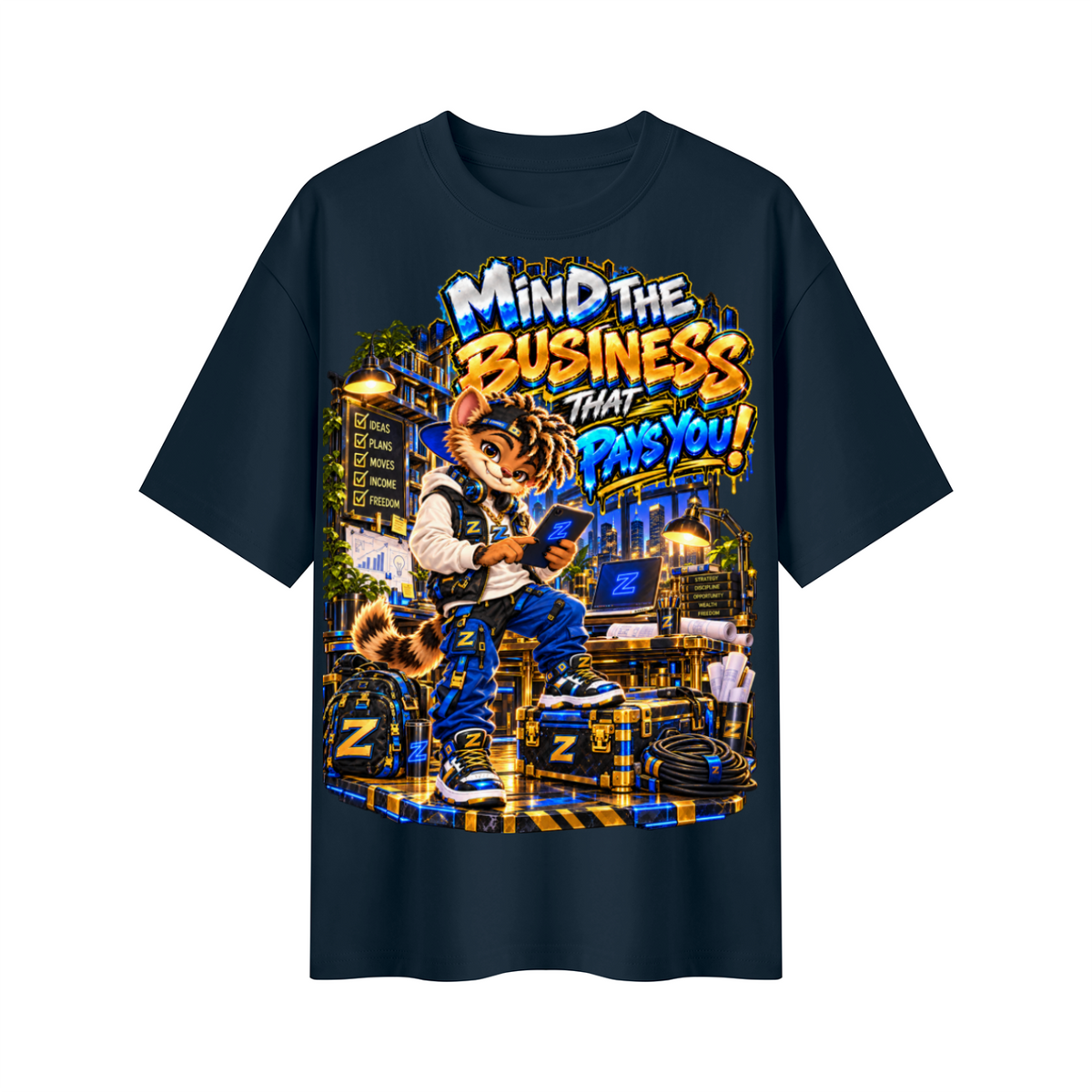 Own Your Vibe™ Zikko™ Mind the Business That Pays You! Oversized Graphic T-Shirt - Unisex