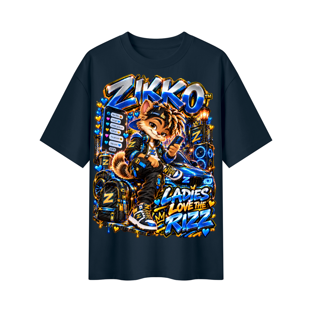 Own Your Vibe™ Zikko™ Ladies Love the Rizz Oversized Graphic T-Shirt - Unisex