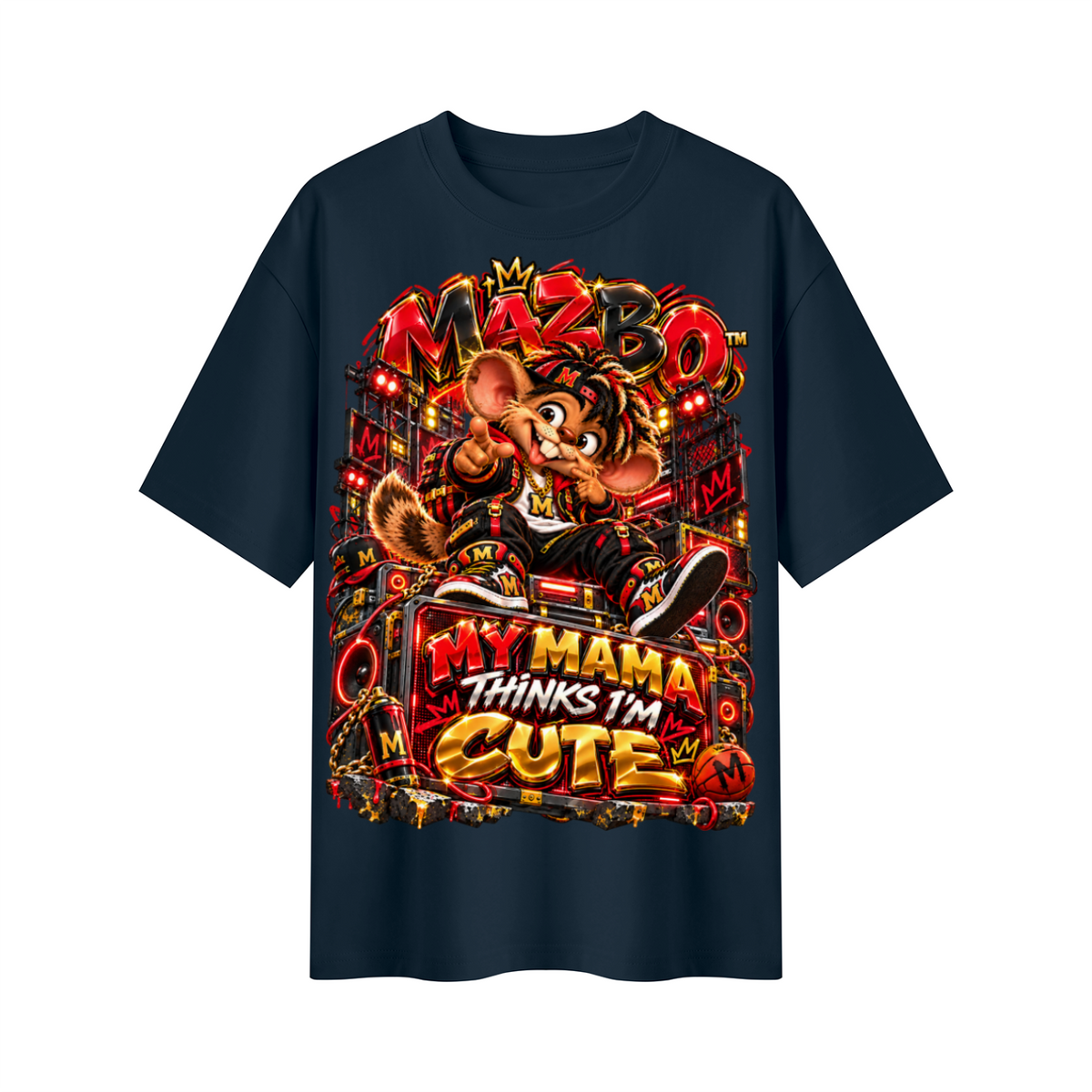 Own Your Vibe™ Mazbo™ My Mama Thinks I’m Cute Oversized Graphic T-Shirt - Unisex