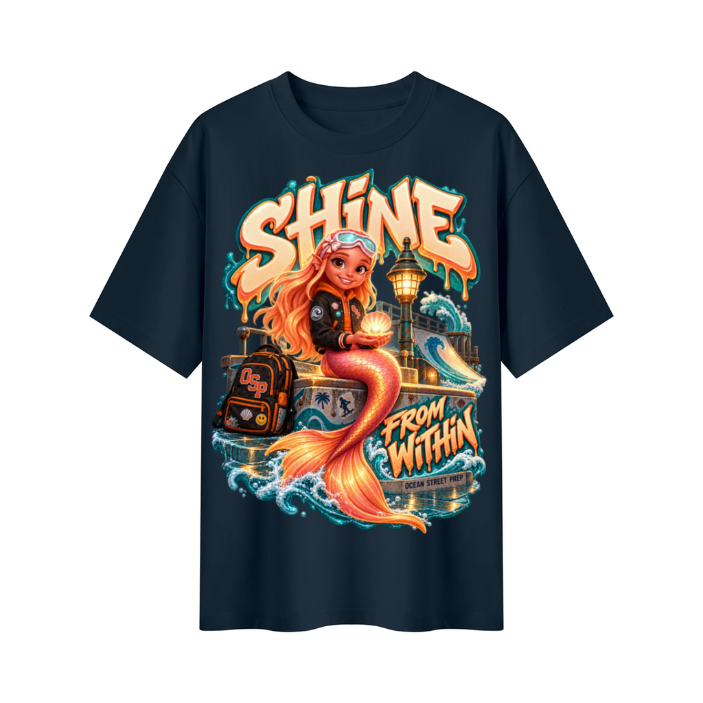 Ocean Street Prep™ Lil Pearl Shine From Within Oversized Graphic T-Shirt - Unisex