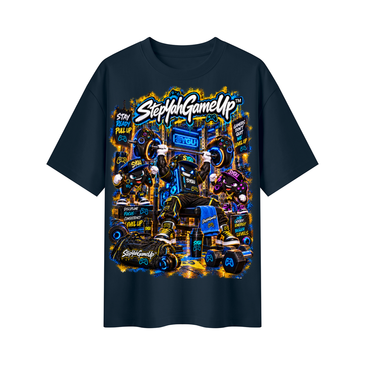StepYahGameUp™ Stay Ready Pull Up Oversized Graphic T-Shirt - Unisex