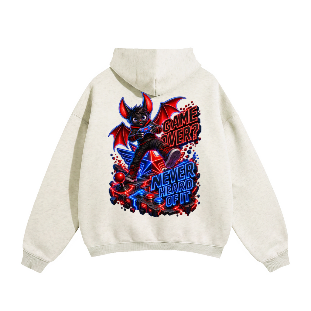 Halloween Bat Gamer Front & Back Graphic Hoodie - Game Over? Never Heard of It - Unisex
