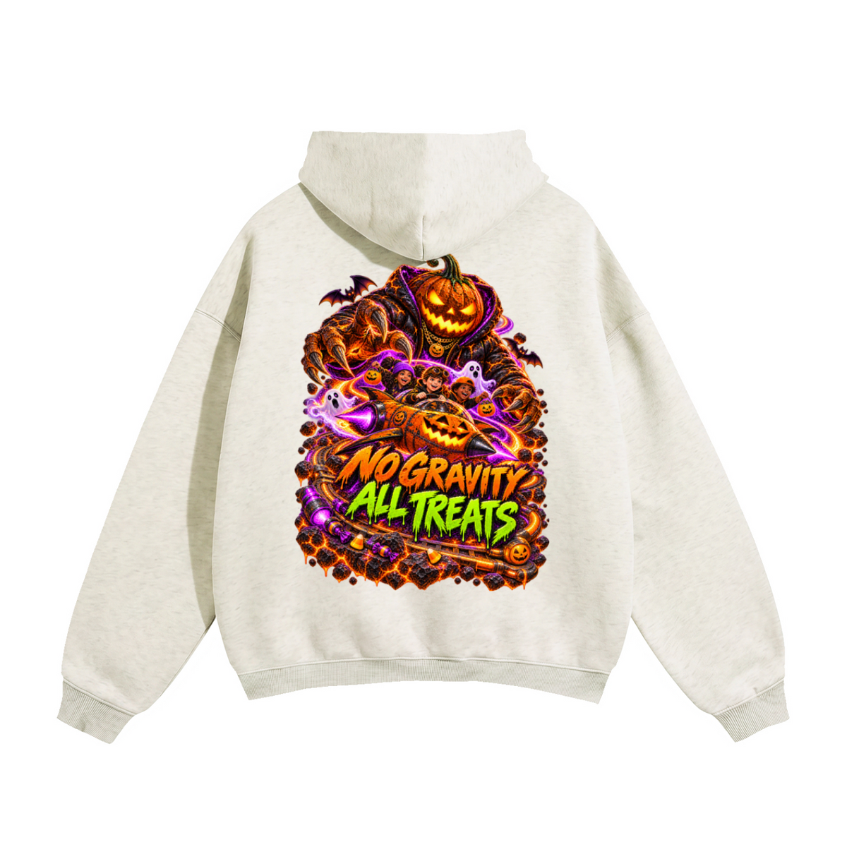 Halloween Galaxy of Treats Front & Back Graphic Hoodie - No Gravity All Treats - Unisex