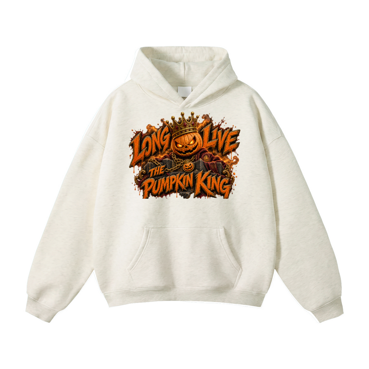 Halloween Pumpkin King Front & Back Graphic Hoodie - Long Live the Pumpkin King - Unisex