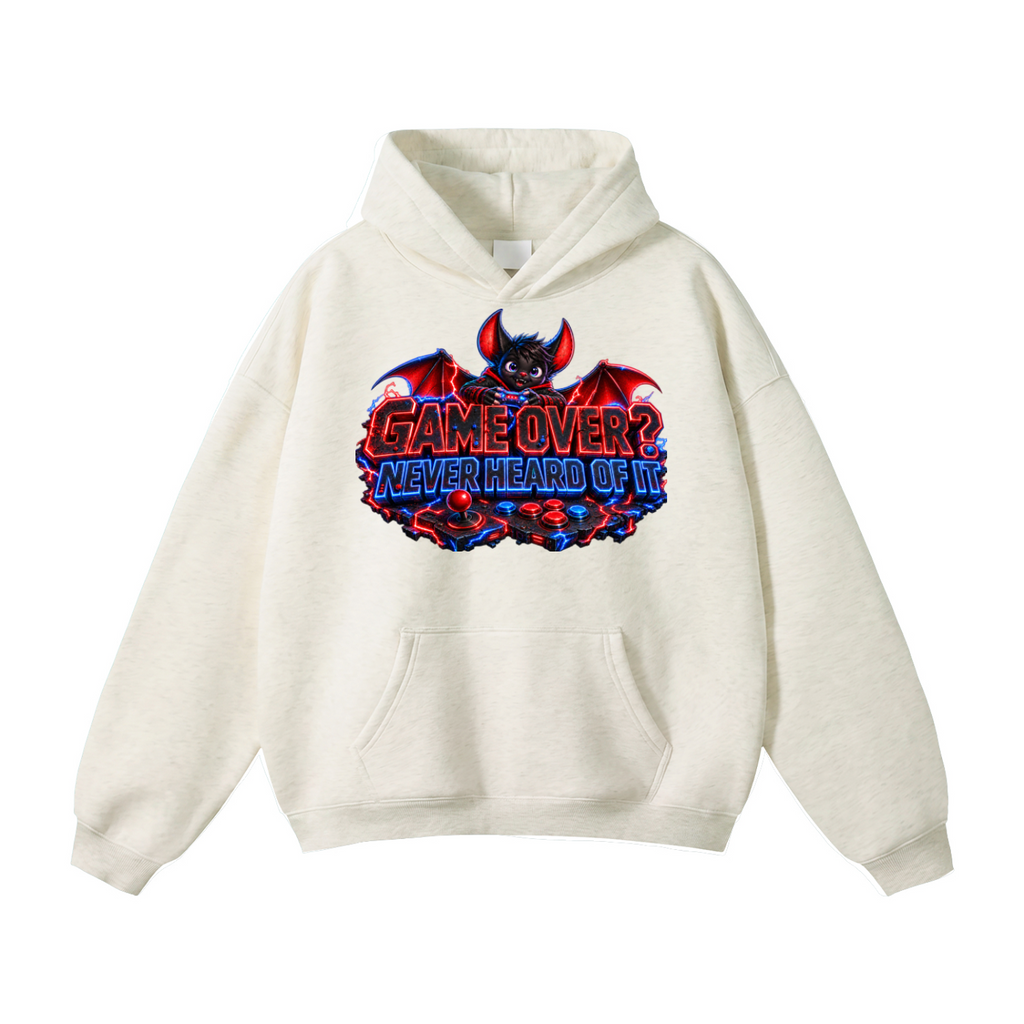 Halloween Bat Gamer Front & Back Graphic Hoodie - Game Over? Never Heard of It - Unisex