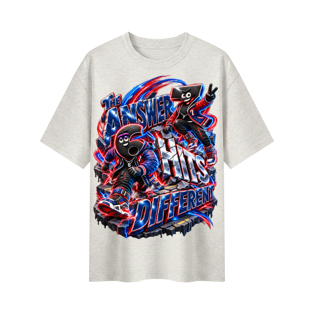 6-7 Street Mode™ The Answer Hits Different Oversized Graphic T-Shirt - Unisex