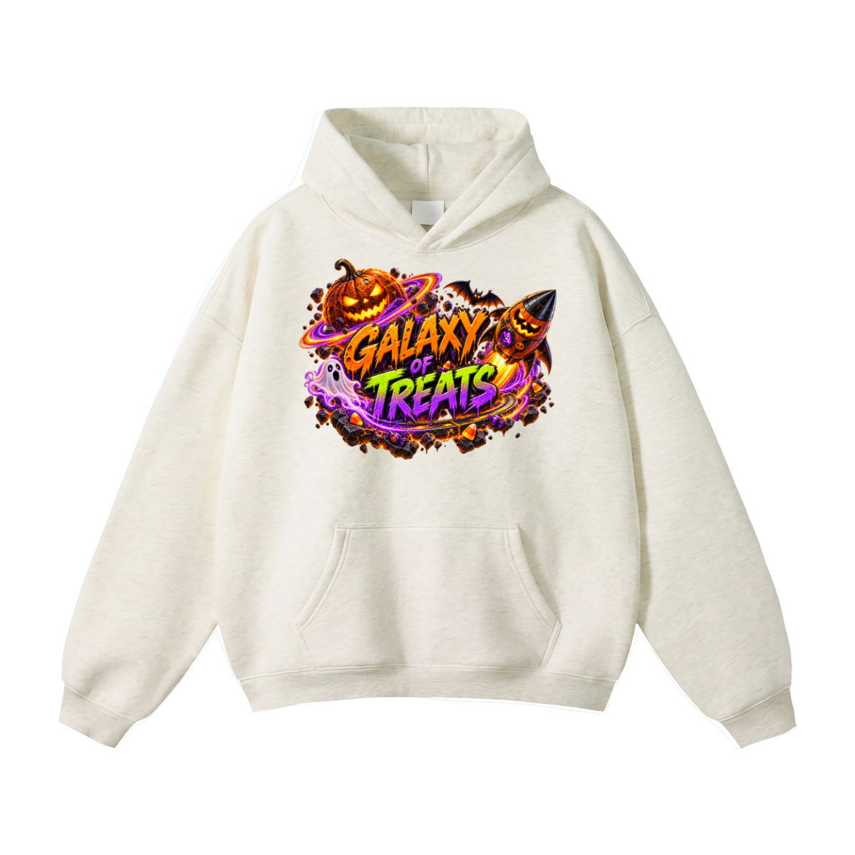 Halloween Galaxy of Treats Front & Back Graphic Hoodie - No Gravity All Treats - Unisex