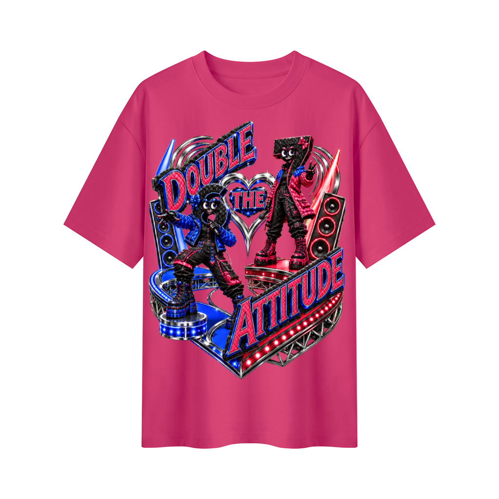 6-7 Street Mode™ Double the Attitude Oversized Graphic T-Shirt - Unisex