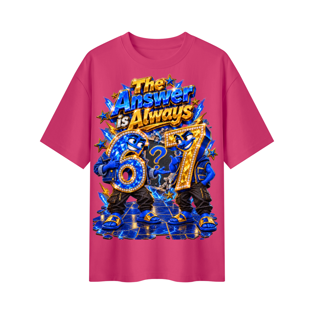 6-7 Street Mode™ The Answer Is Always 6-7 Oversized Graphic T-Shirt - Unisex