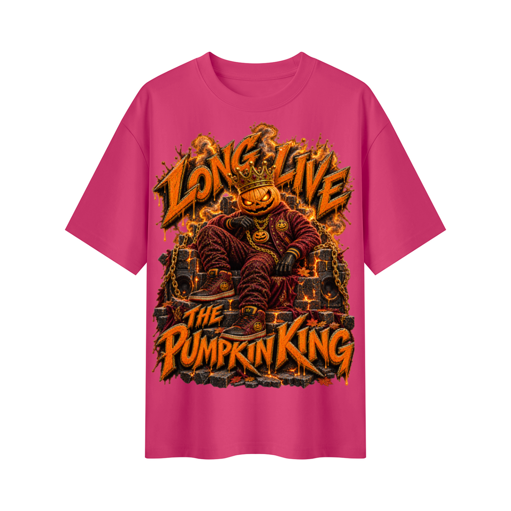 Halloween Pumpkin King Oversized Graphic T-Shirt - Long Live the Pumpkin King - Unisex