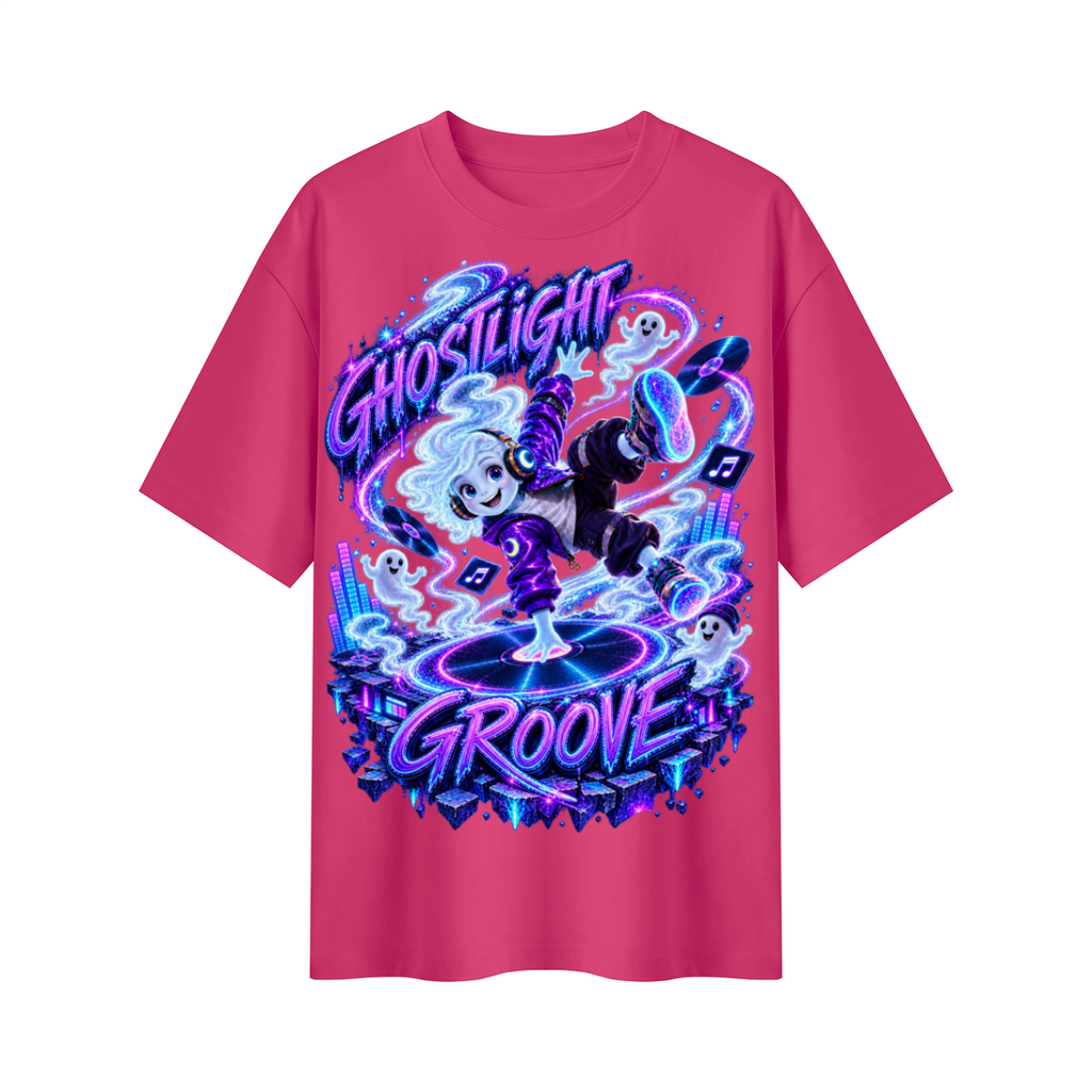 Halloween Ghostlight Groove Ghost DJ Oversized Graphic T-Shirt - Unisex