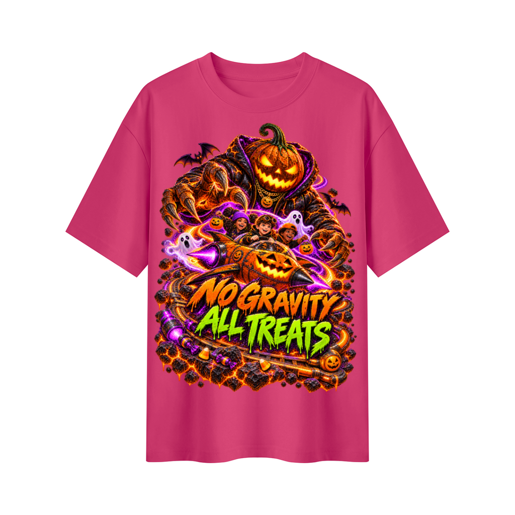 Halloween No Gravity All Treats Oversized Graphic T-Shirt - Unisex