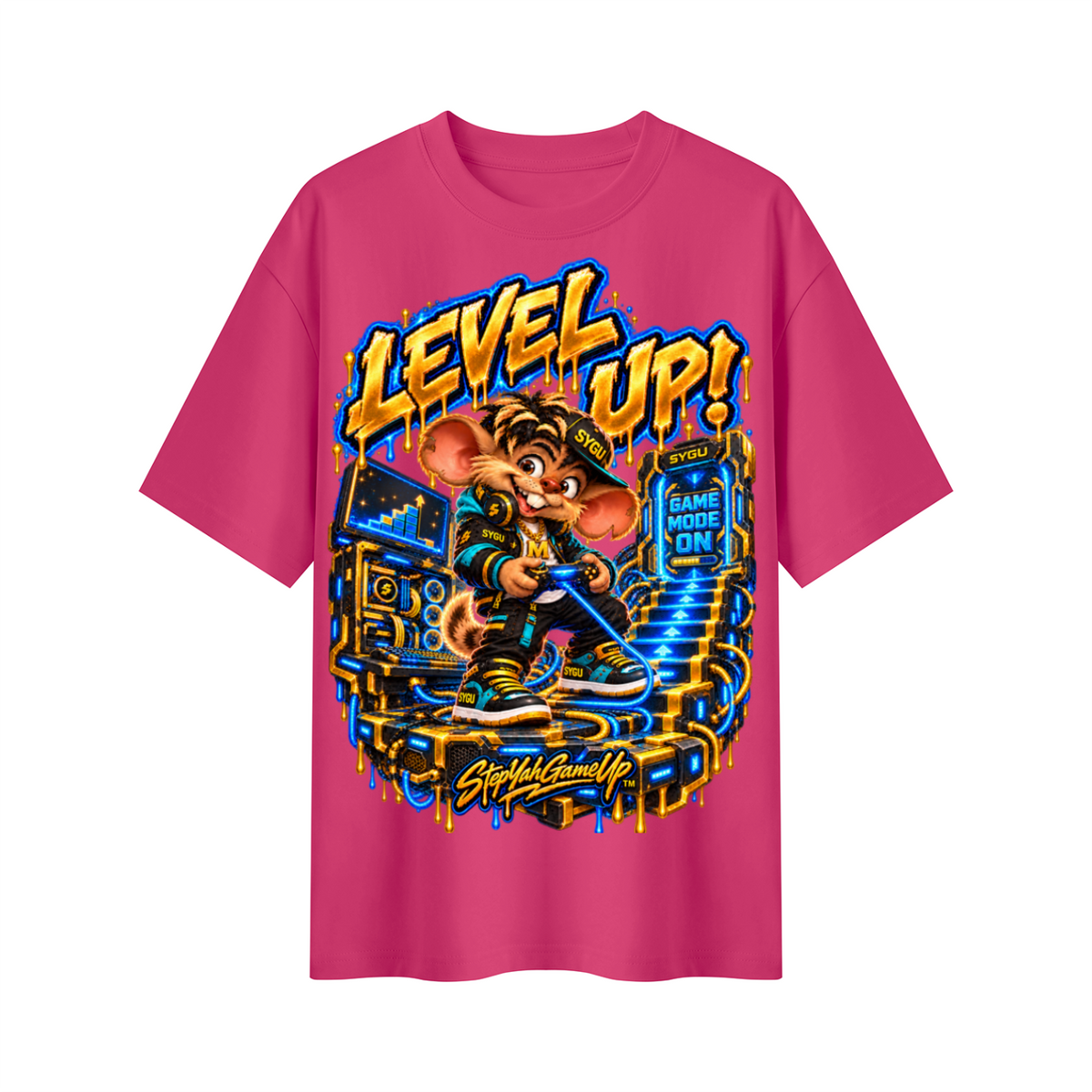 StepYahGameUp™ Level Up! Oversized Graphic T-Shirt - Unisex