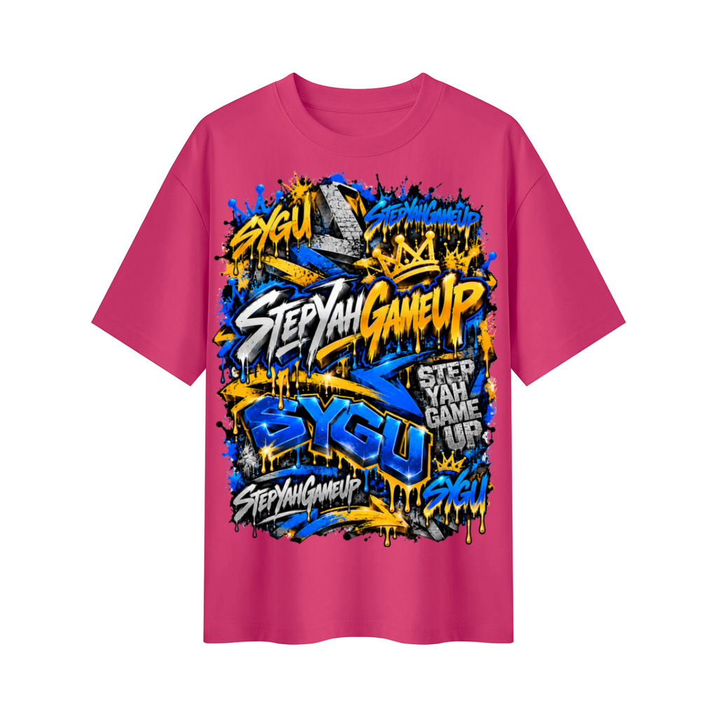 StepYahGameUp™ Graffiti Logo Oversized Graphic T-Shirt - Unisex