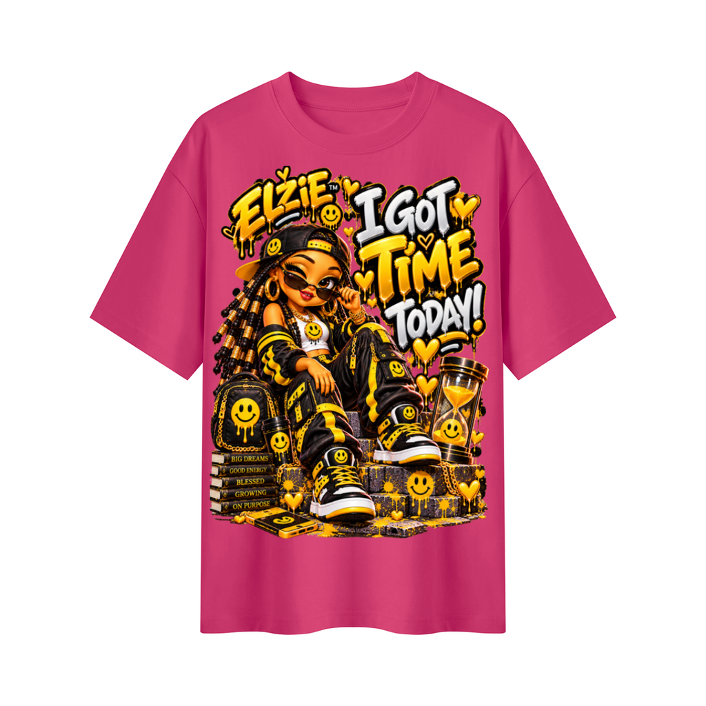 Own Your Vibe™ Elzie™ I Got Time Today! Oversized Graphic T-Shirt - Unisex
