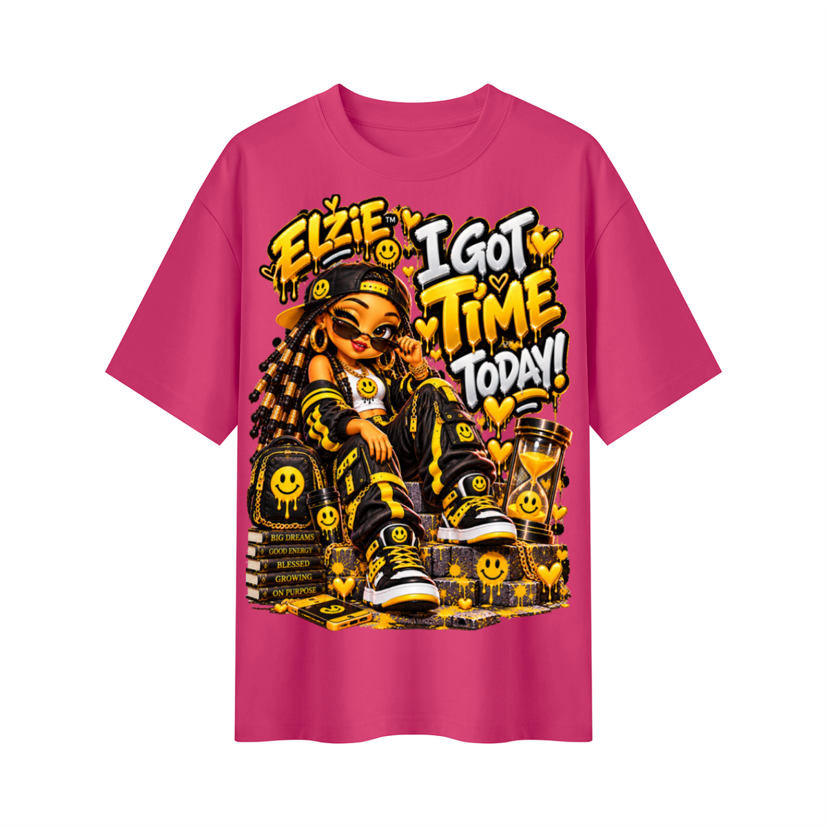 Own Your Vibe™ Elzie™ I Got Time Today! Oversized Graphic T-Shirt - Unisex