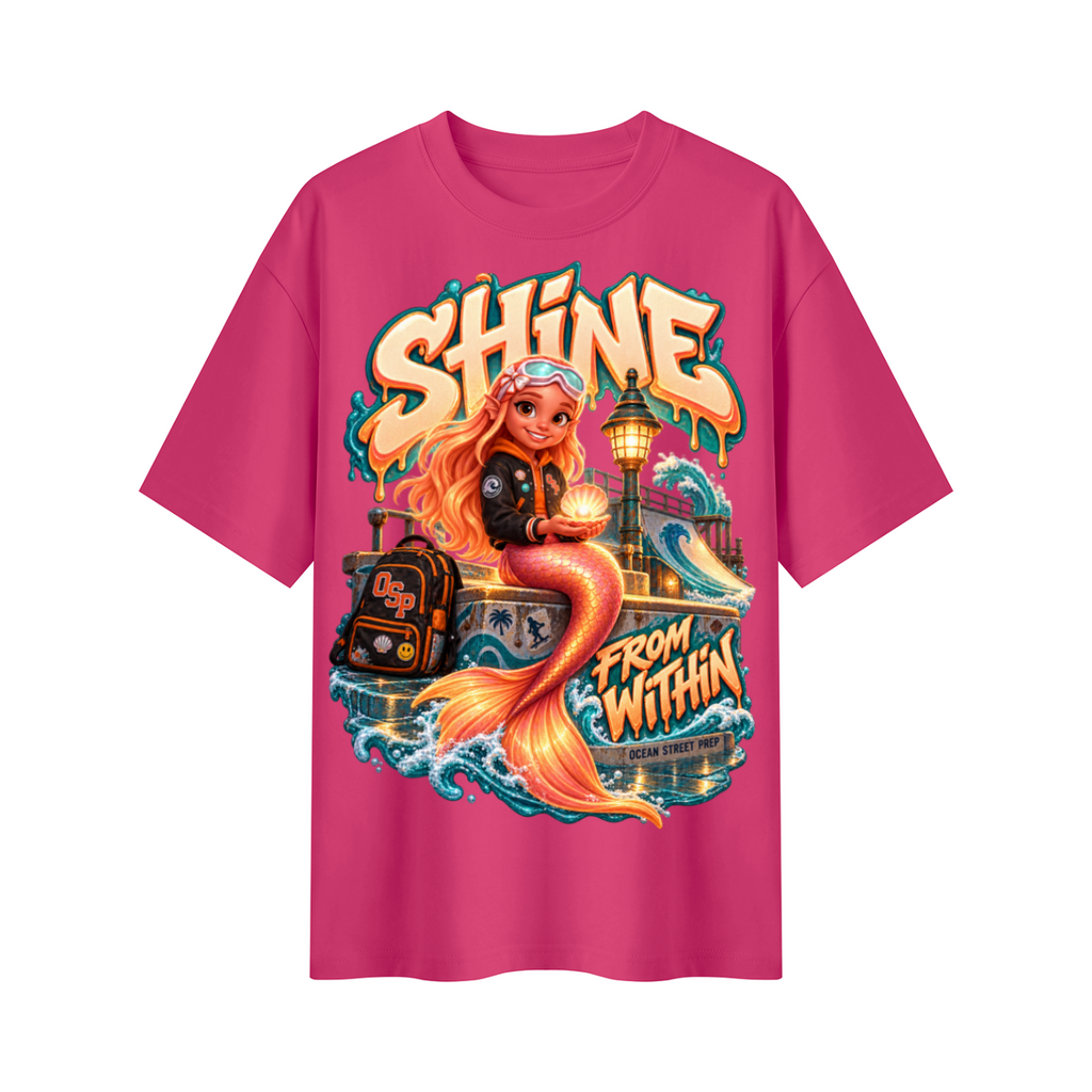Ocean Street Prep™ Lil Pearl Shine From Within Oversized Graphic T-Shirt - Unisex