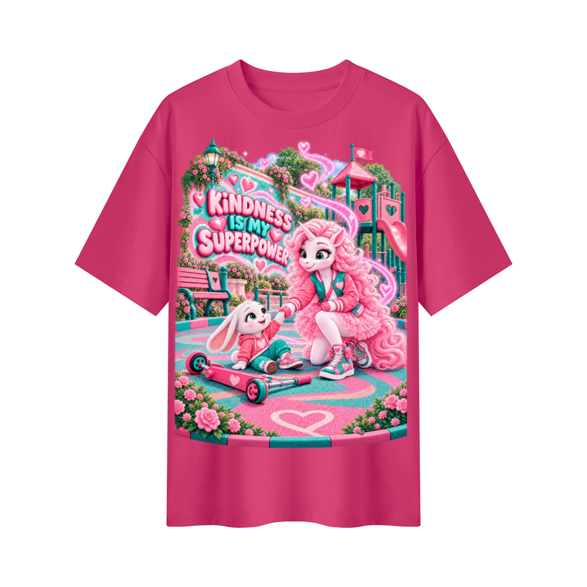 Umyrica Magical Collection™ Kindness Is My Superpower Oversized Graphic T-Shirt - Unisex