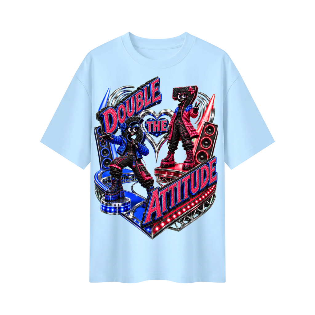 6-7 Street Mode™ Double the Attitude Oversized Graphic T-Shirt - Unisex