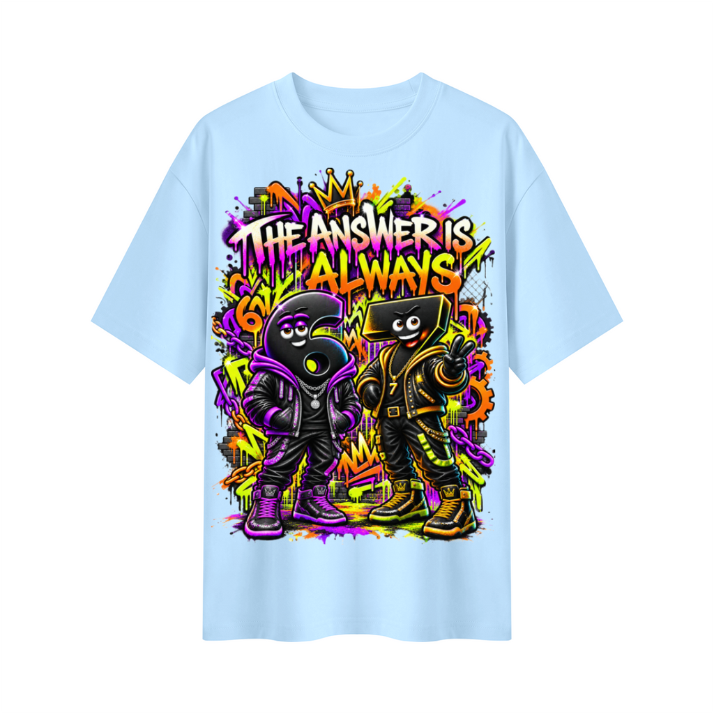 6-7 Street Mode™ Oversized Graphic T-Shirt - The Answer Is Always 6-7 - Unisex