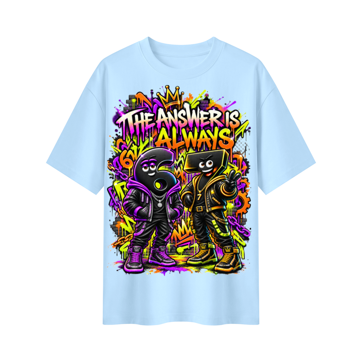 6-7 Street Mode™ Oversized Graphic T-Shirt - The Answer Is Always 6-7 - Unisex