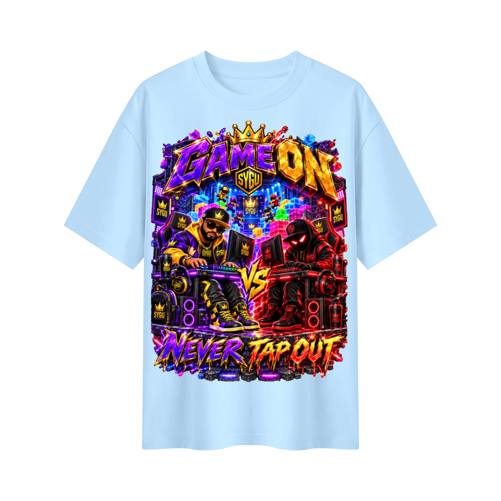 StepYahGameUp™ Game On Never Tap Out Oversized Graphic T-Shirt - Unisex