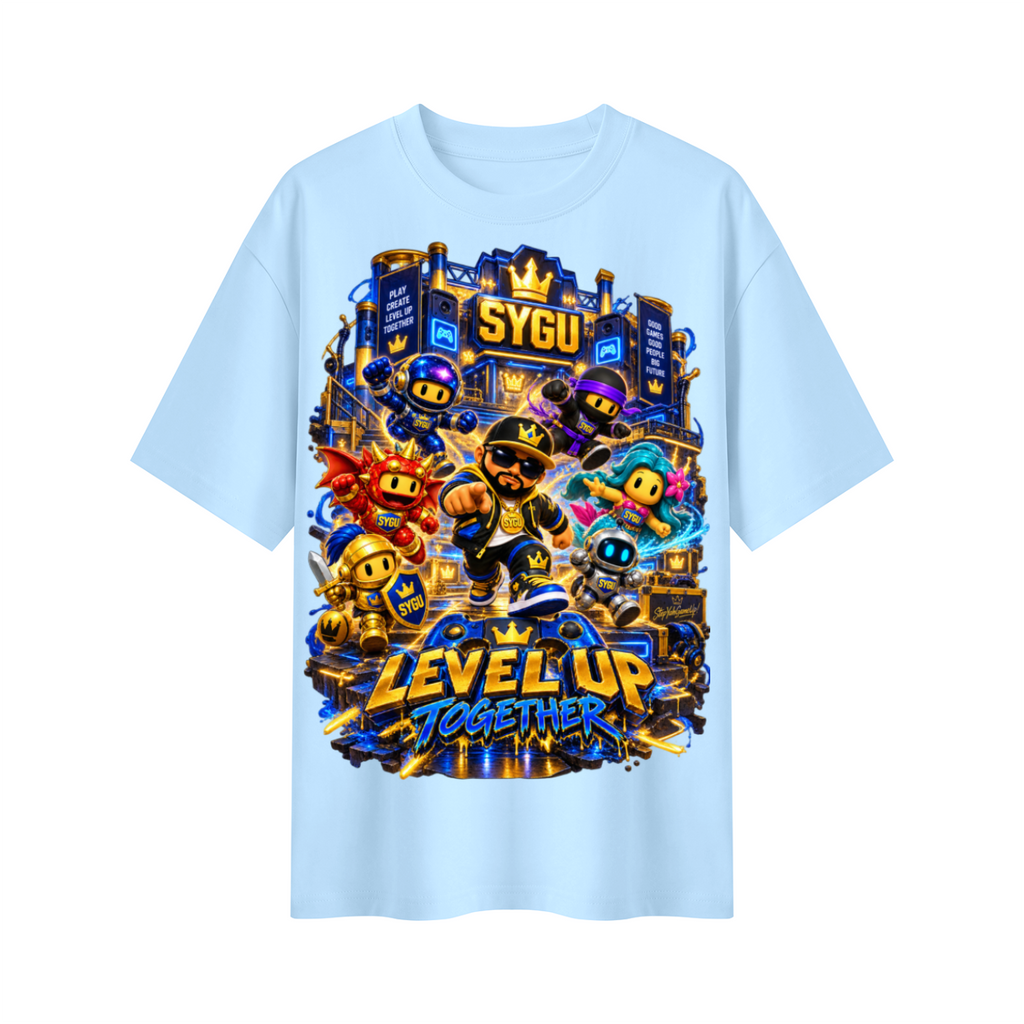 StepYahGameUp™ Level Up Together Oversized Graphic T-Shirt - Unisex