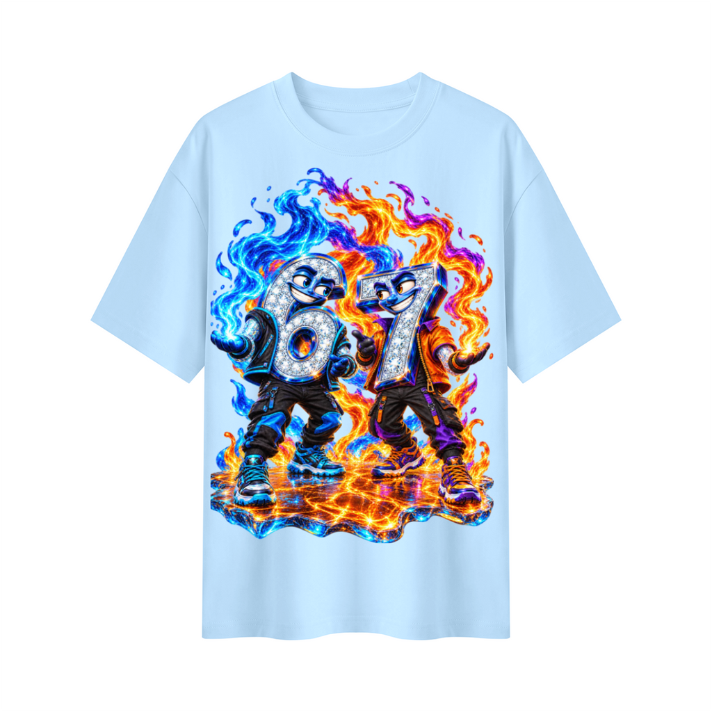 6-7 Street Mode™ Fire & Ice Oversized Graphic T-Shirt - Unisex