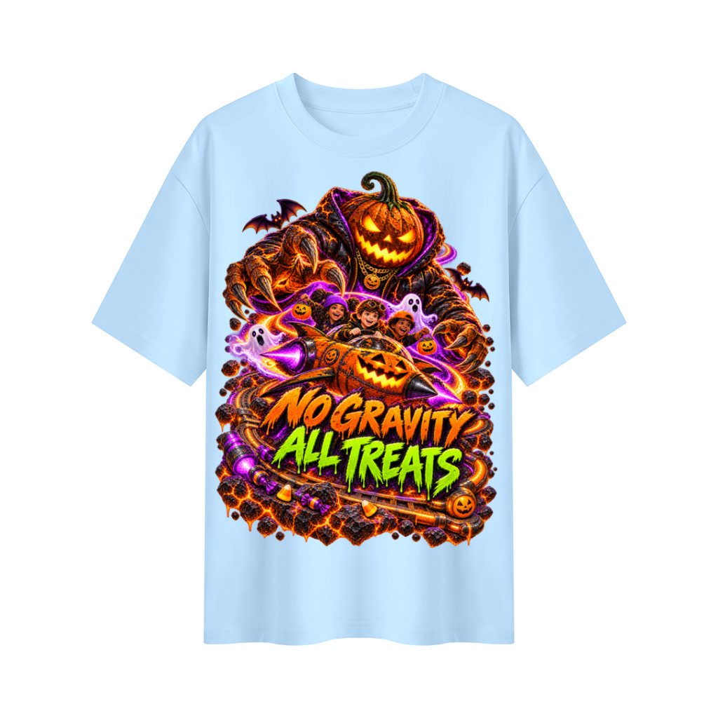 Halloween No Gravity All Treats Oversized Graphic T-Shirt - Unisex